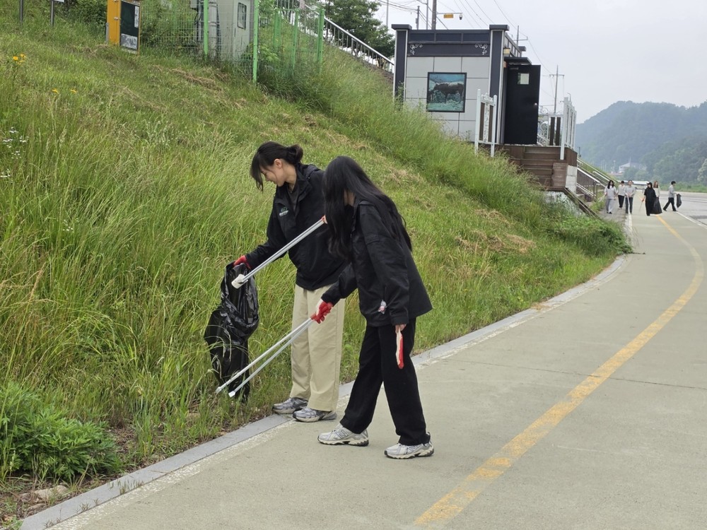 횡성문화관광재단, 섬강 둔치 일원 환경정화 활동 전개