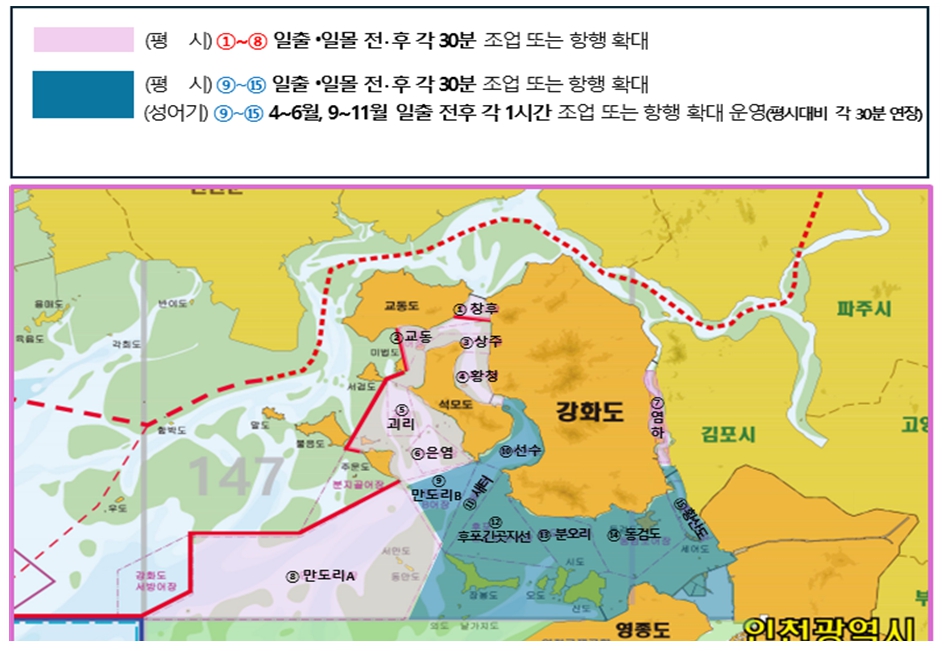 강화군, 강화해역 조업시간 44년 만에 확대… 성어기 최대 2시간 연장